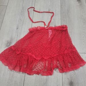 Red lace halter from Savage x Fenty